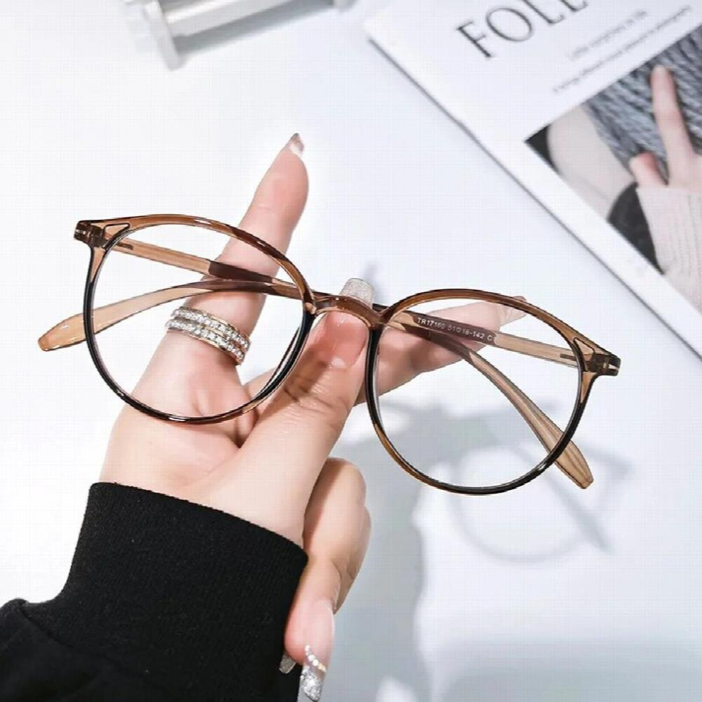 Retro Oval Light Blocking Glasses Ultralight TR90 Myopia Glasses Frame Glasses Frame Lenses Are Desirable