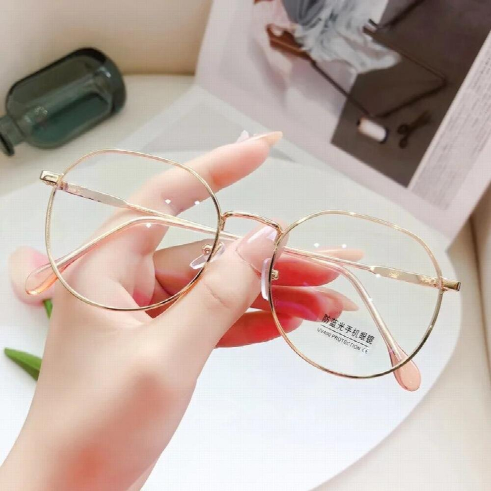 Vintage Round Glasses Frame Women Anti Light Eyewear Goggles Clear Optical Eyeglasses Transparent Lens Spectacle Gafas
