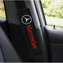 PAIR OF COMFORTABLE EMBROIDERED MERCEDES SEAT BELT COVERS Set of 2