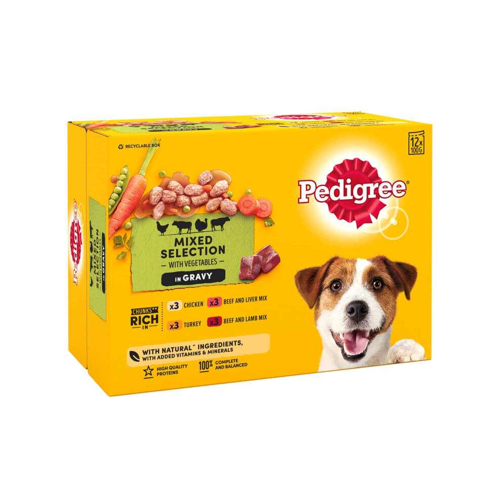 Pedigree Dog Food in Gravy Vital Protection100% Complete Nutrition12pk