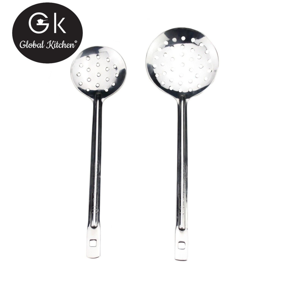 (Size 1: 22.5cm) Stainless Steel Slotted Spoon Spatula Perforated