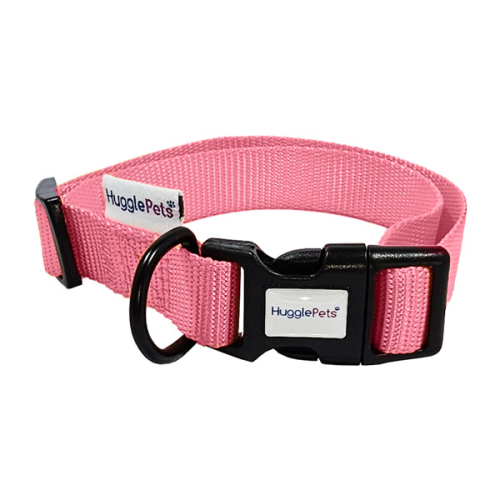 HugglePets (Medium, Pink) HugglePets Adjustable Snappy Dog Collar