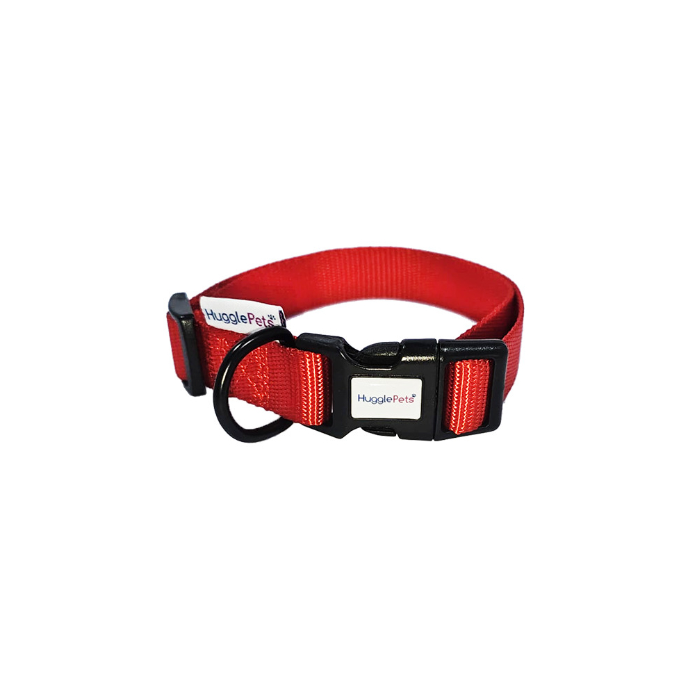Hugglepets Red , ) Adjustable Snappy Dog Collar Large
