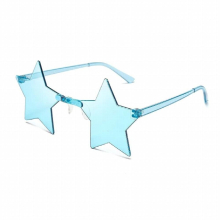 Star Shape Sun Glasses Light Funny Pentagram Candy One Piece Eyewear Colors Decoration Party Rimless Sunglasses