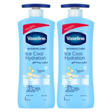 Vaseline Intensive Care Moisturiser Ice Cool Hydration Body Lotion for all skin types 400ml Pack of 2