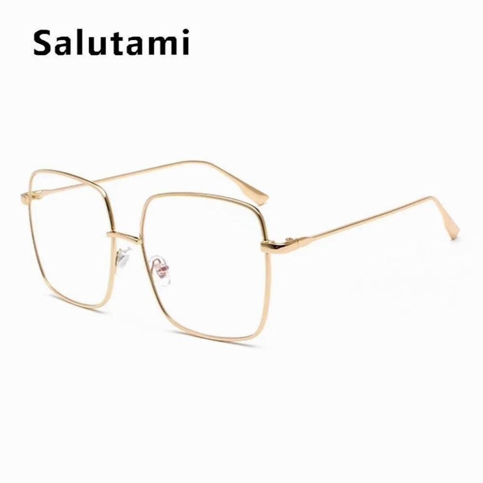 Anti-blue Light Alloy Square Frame Eyeglasses Women Clear Glasses Myopia Men Reading Computer Goggles Transparent Shades