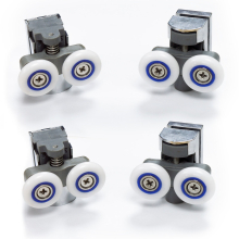Nes Home Pack of 4 Shower Door Wheels Twin Top and Bottom Roller Runners Chrome