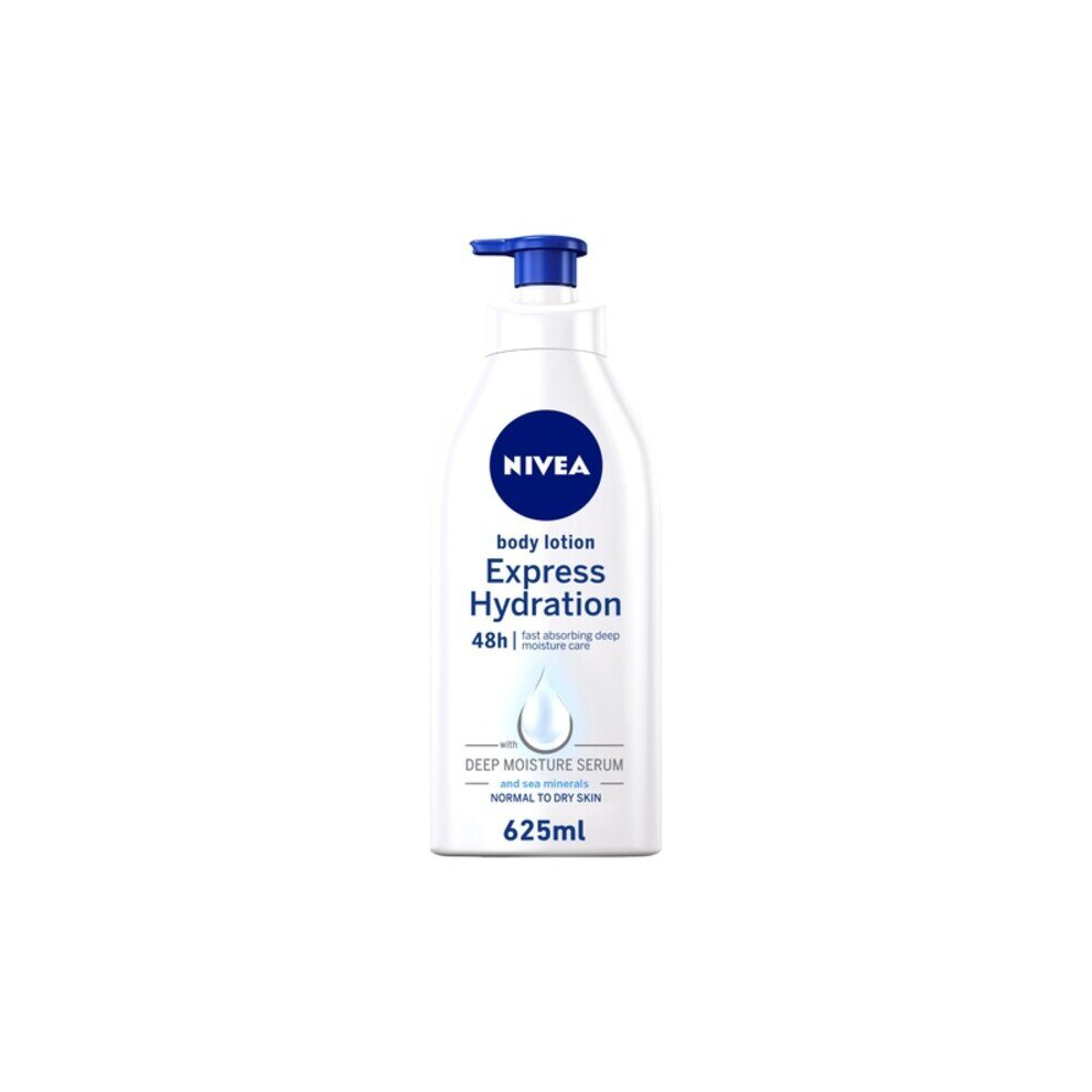 NIVEA Moistursing  Body And Hand Lotion Normal & Dry Skin Express Hydration Sea Minerals 625ml