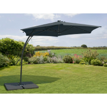 2.7m Garden Parasol Sun Shade Patio Hanging Umbrella Cantilever Easyup Function - Black