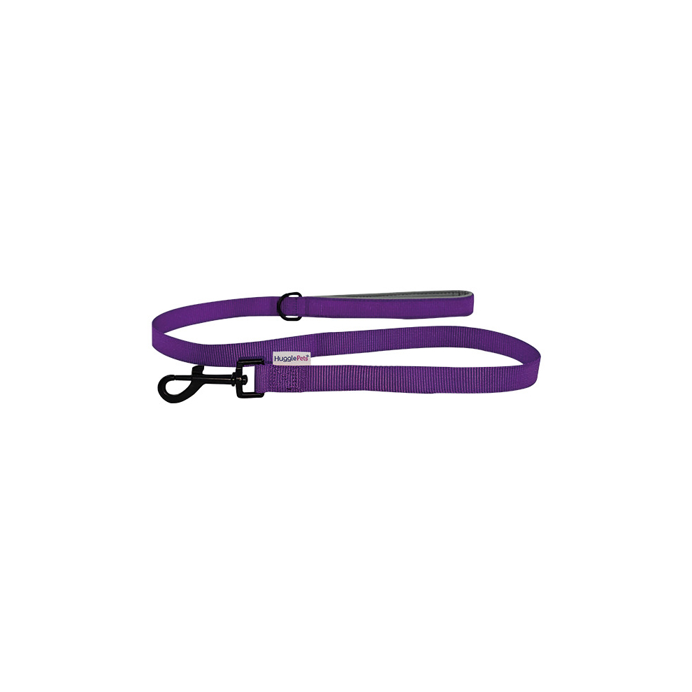 Hugglepets (Purple) Padded Nylon Dog Lead Purple