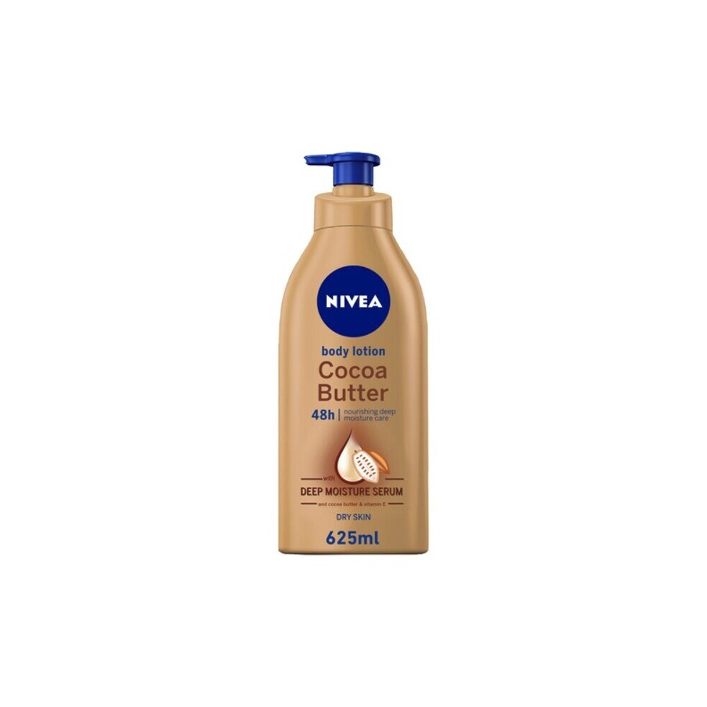 NIVEA Hydrating And Soothing Body And Hand  Lotion Dry Skin Cocoa Butter Vitamin E 625ml