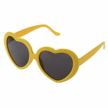 2X Funny Summer Love Heart Shape Sunglasses Yellow