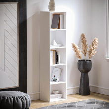 (5 Tires) Cube Bookcase Open Shelf  Freestanding Cabinet Unit for Home Office  Living Room Bedroom  White