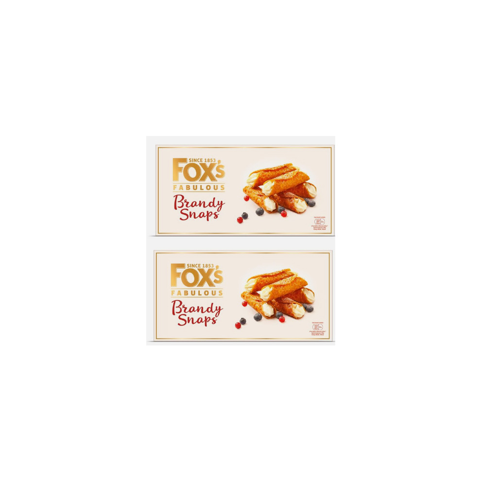 2x Fox's Fabulous Brandy Snaps Baked Biscuits Rich Butter Tasty Wafers