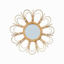 Natural Rattan Decorative Wall Mirror Natural Wall Decoration Eye Art Decor Pendant For Apartment Living Room Bedroom
