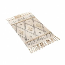 Retro Bohemian Hand Woven Tassel Rugs Carpet Home Decor Bedroom Bedside Cotton Linen Rug for Living Room Table Floor mat 60*90cm
