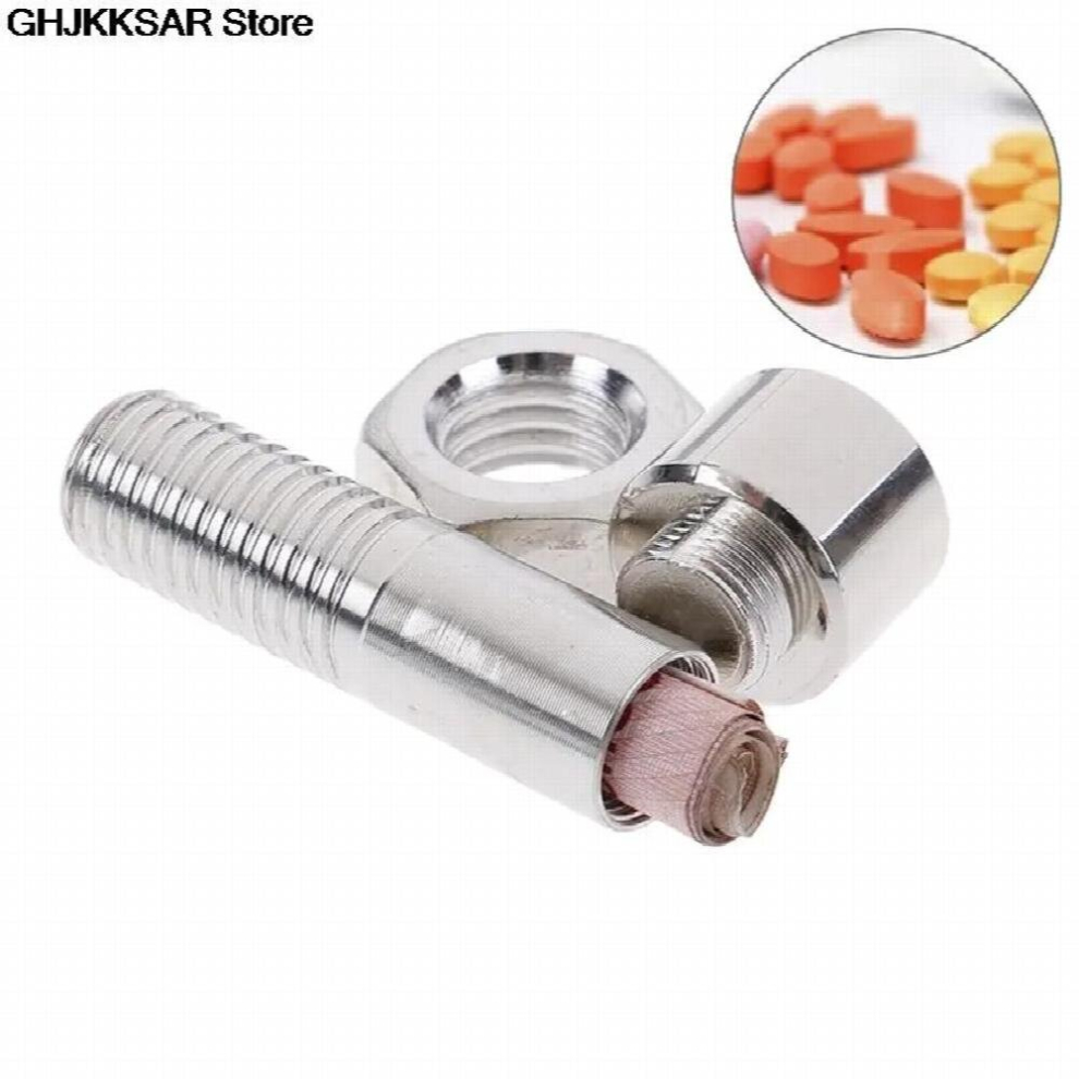 Multicoloured Mini Metal Medicine Box Secret Stash Box Pill Box Splitters Screw Shaped Hidden Compartment Diversion Safe Storage Case