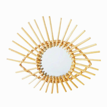 Natural Rattan Decorative Wall Mirror Natural Wall Decoration Eye Art Decor Pendant For Apartment Living Room Bedroom