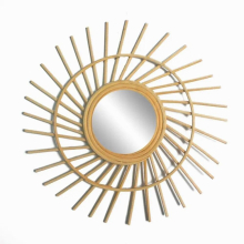 Natural Rattan Decorative Wall Mirror Natural Wall Decoration Eye Art Decor Pendant For Apartment Living Room Bedroom