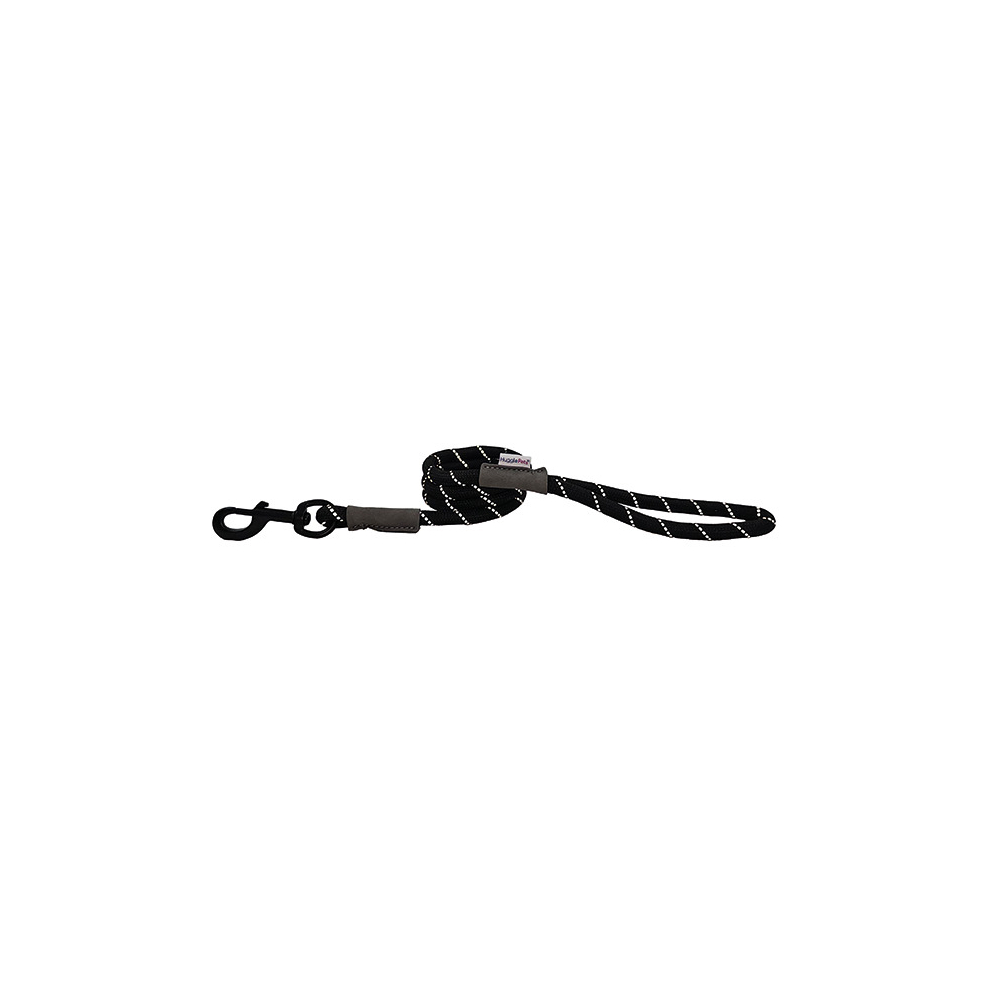 Hugglepets (, 107 X 1.2Cm) Reflective Rope Dog Lead Black