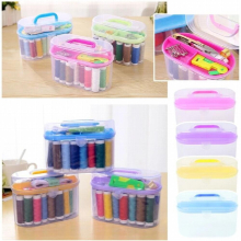 Sewing Kit Tool Storage Box Needle Thread Scissor Organizer Container Sewing Accessories Portable Sewing Box