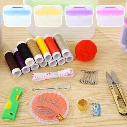 Sewing Kit Tool Storage Box Needle Thread Scissor Organizer Container Sewing Accessories Portable Sewing Box 2