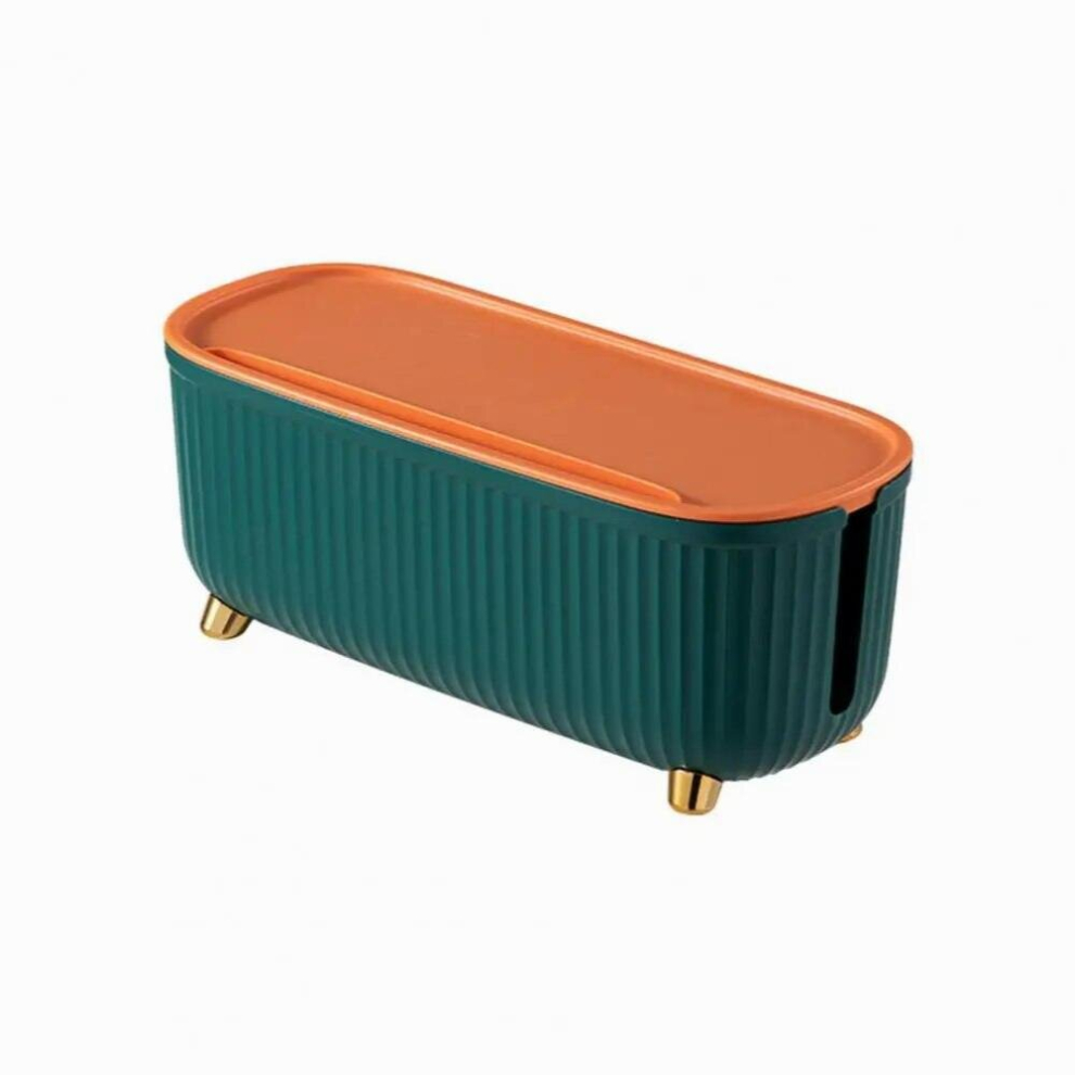 Cable Storage Box With Lid Space-Saving Stripe Dust-Proof Cable Management Box Ultra-Large Socket Plug Board Organizer Box 885666799426