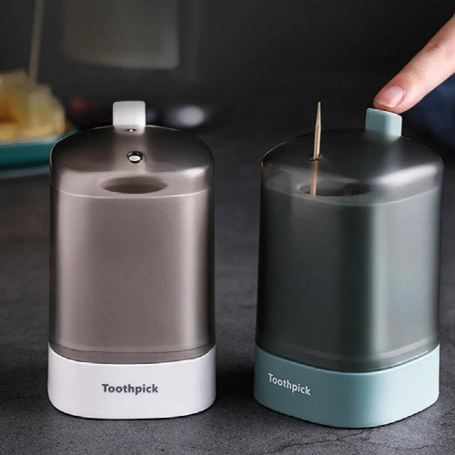 Automatic Toothpick Holder Container Wheat Straw Household Table Press Type Toothpick Storage Box Toothpick Dispenser 2
