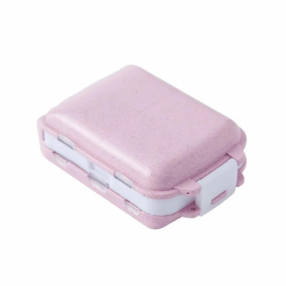 Multicoloured Pill Box Wheat Sealed 8 Grids Pill Case Pillbox Splitter 7 Days Weekly Medicine Tablet Dispenser Organizer Travel Pill Case