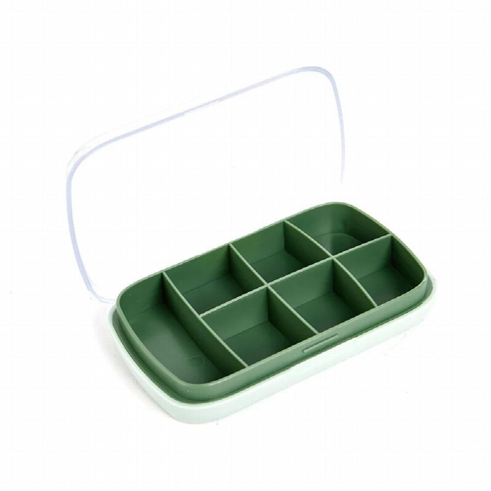 Green Small Pill Box Divided Small Small Carry-On Mini 7-Day Large Capacity Pharmaceutical Box Divided Storage Sealed Box