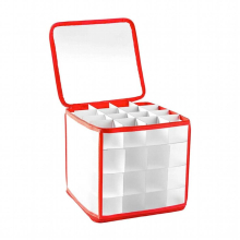 Christmas Ornament Storage Box Lattices Foldable Christmas Tree Decorations Organizer Durable Dual Zipper Closure for Holiday