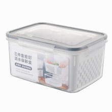 Lid Multifunctioal Big Capacity Fridge Fresh Container Box Refrigerator Storage Box Set Drain Basket Vegetable Fruit