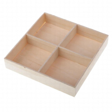 Wood 4-Grid Flower Planter Succulent Pot Storage Box Plant Box Desktop Decoration
