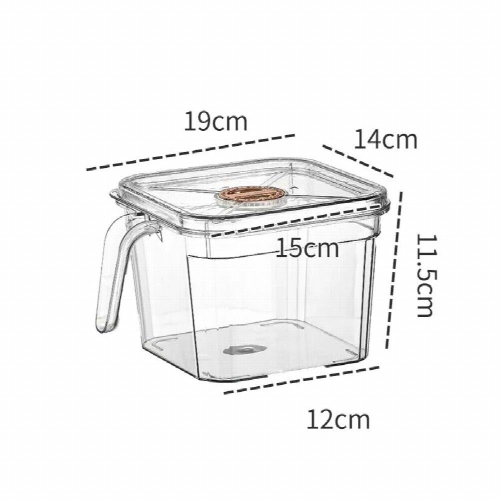 Transparent Refrigerator Storage Box With Handle Refrigeration Box Large Capacity Refrigerator Storage Box Sealed