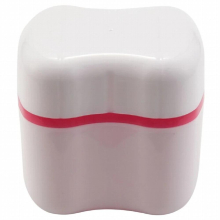 Denture Box With Specially Holder For Rinse Basket, Great For Dental Care, Easy To Open, Store And Retrieve