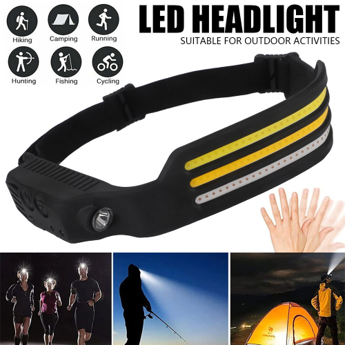 Led Head Torch Rechargeable LED Headlight Running Head Torch with Motion Sensor Waterproof Lightweight Headlight Flashlight 1