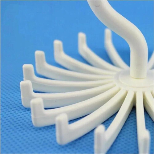 Creative multi-functional plastic tie rack Mini rotating 20-claw rack Scarf scarf accessories storage rack 1