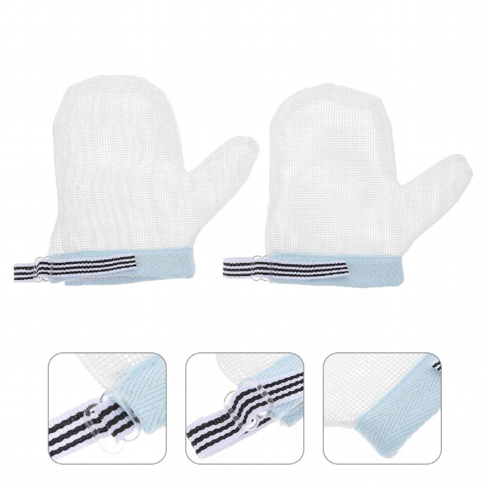 Sucking Gloves Thumb Stop Baby Finger Scratch Guard Mittens Anti Infantteething Glove Newborneating Biting Breathable Soothing White