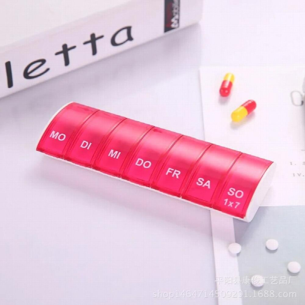 Multicoloured Creative Rectangular Pill Box Seven Days A Week Pill Box Seven Grid Mini Portable Storage Pill Box Plastic Pill Box Organizer