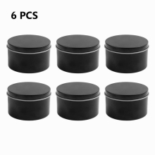6PCS Candle Tin Travel Box Round Metal Tins Candle Containers Candle Jars Candle Small Jar Solid Aromatherapy Sealed Metal Jar