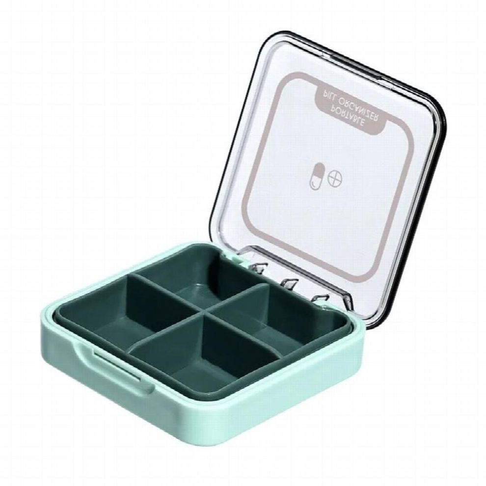 Portable Mini Pill Case Dustproof Transparent Quickly Split Medicine Divider Travel Medicine Storage Box 4 Grids Pill Organizer
