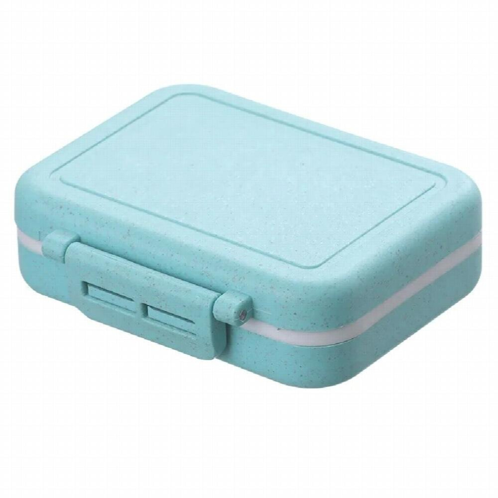 1PC Double Sealed Wheat Straw Medicine Box Portable Medicine Storage Box Three Compartments Separate Pill Box