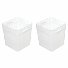 2pcs Refrigerator Organizer Bins Refrigerator Drawer Organizer Transparent Fridge Storage Bin Clear Pantry Food Storage Rack