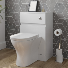 Artis White Gloss Back to Wall Toilet Unit & D Shape Toilet - 500 x 320mm