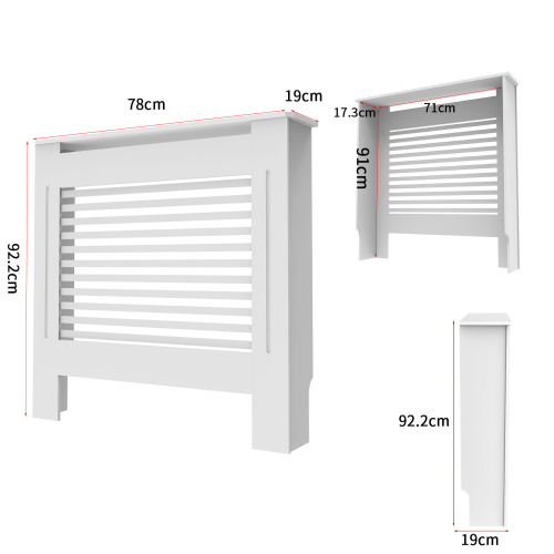 (S) 91cm High Radiator Cover Heating Cabinet White 2