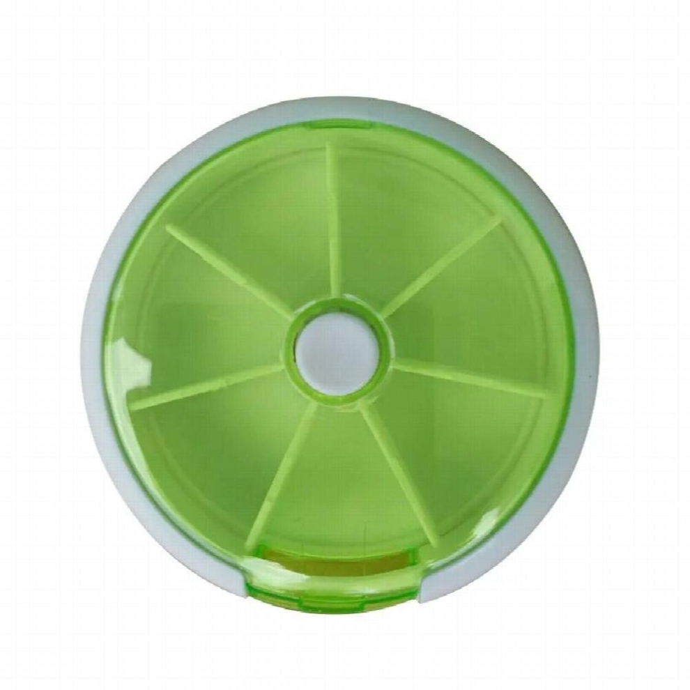 Green Weekly Rotating Sort Pillbox Travel Pill Container Pills Organizer Medicine Box Drugs Case Grsa889