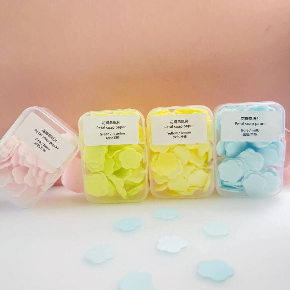 Multicoloured Disposable Soap Tablet Antibacterial Soap Paper Soap Tablet Outdoor Travel Portable Hand Wash Lasting Fragrance