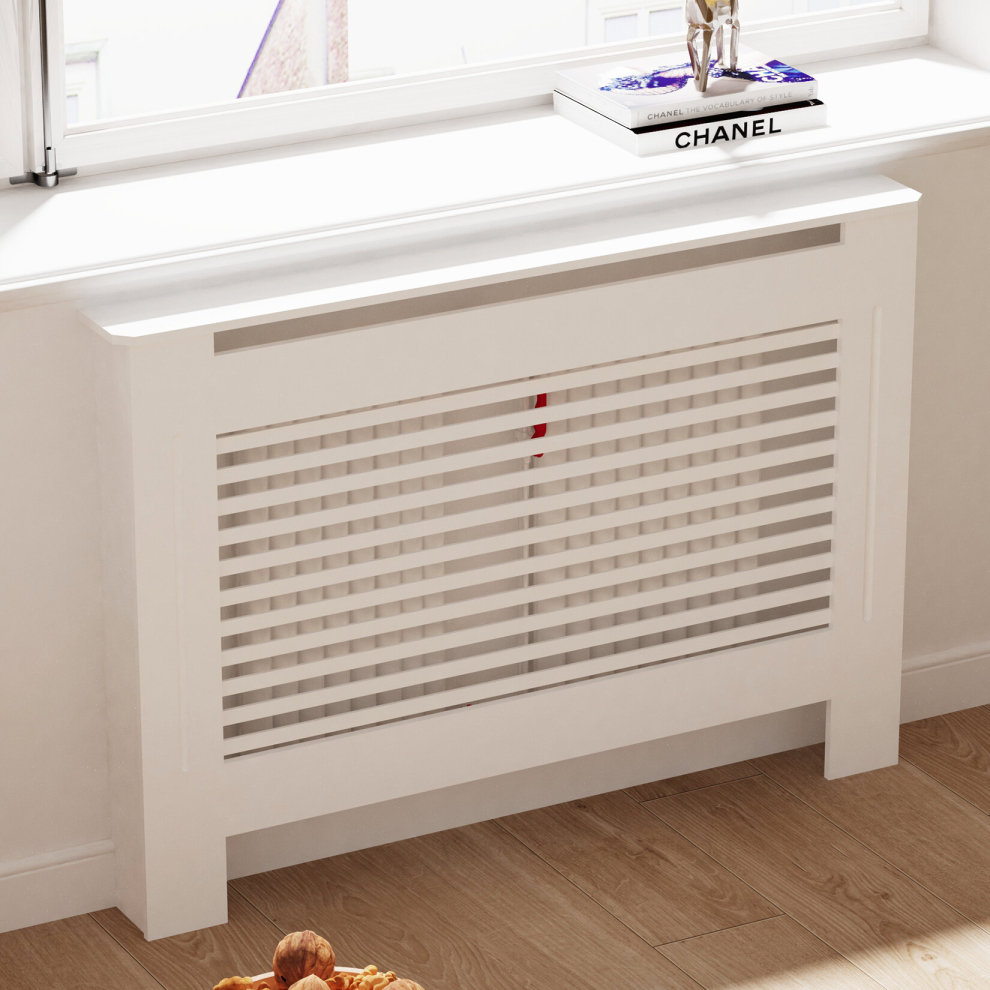 (M) 91cm High Radiator Cover Heating Cabinet White