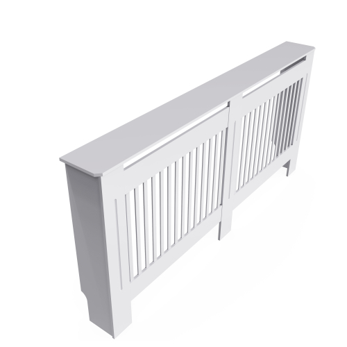 (L) 91cm High Radiator Cover Heating Cabinet White 1