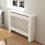 (M) 91cm High Radiator Cover Heating Cabinet White 2